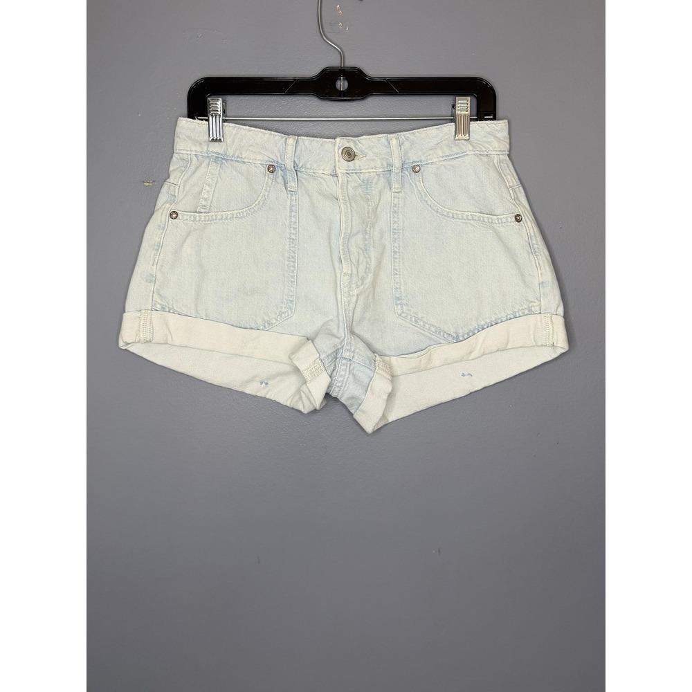 We The Free Beginners Luck Shorts Womens S 27 Rookie Wash Blue Low Denim Cuffed - Picture 1 of 12